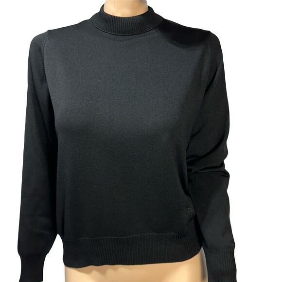 Givenchy Sport Vintage Black Mock Neck Sweater Size 40 M Long Sleeve Pullover - Picture 1 of 9